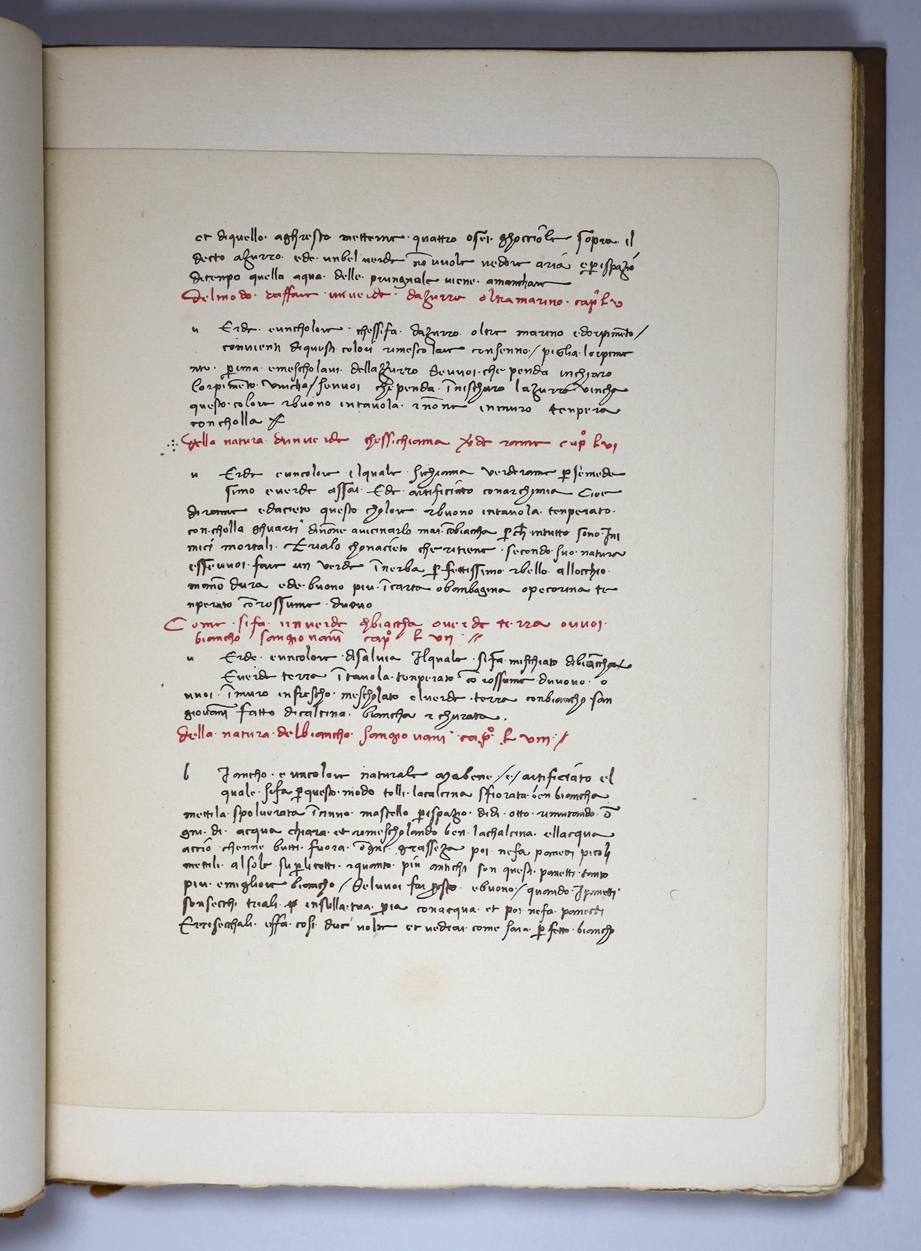 Cennini, Cennino - (Il Libro Dell'Arte Ovvero Trattato della Pittura). Rzecz o Malarstwie ... Rekopsis 2 Roku Panfkiego MCCCCXXXVII przechowany w Bibljotece Laurencjanfkiegi we Florencji ... Limited edition. title in red